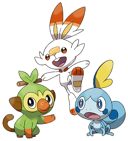 Grookey, Scorbunny, & Sobble